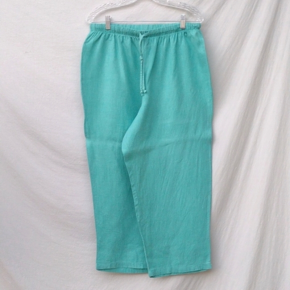 Hot Cotton Pants & Jumpsuits Hot Cotton Aqua Linen Pants Xl Poshmark